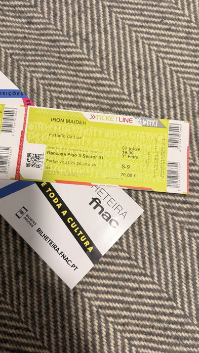 Bilhetes iron maiden
