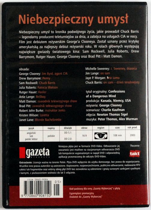 DVD Niebezpieczny Umysł