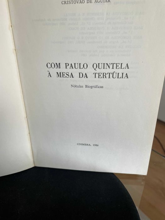 Livro " Com PAULO QUINTELA à mesa da TERTÚLIA "