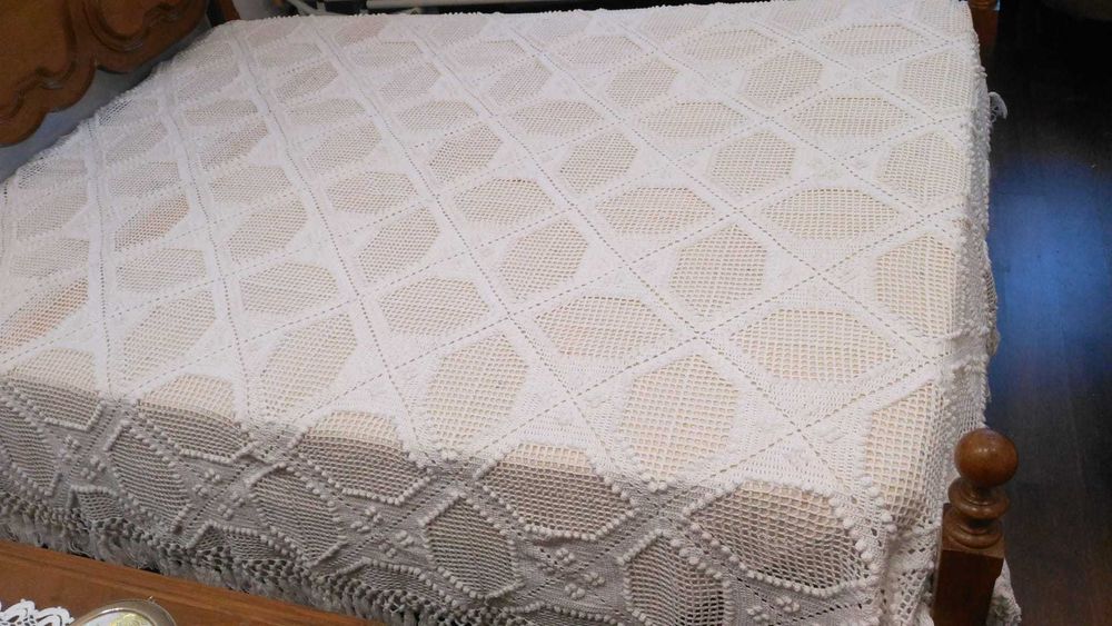 Colcha Branca em crochet