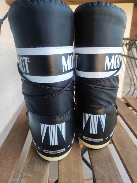 Czarno białe moon boot 39-41 długie