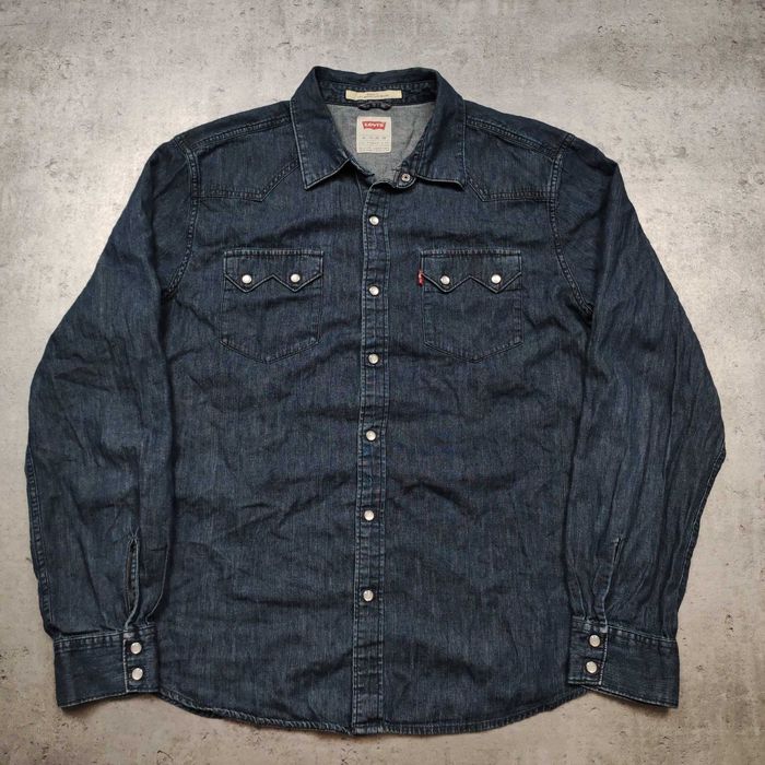 MĘSKA Elegancka PREMIUM Koszula Jeans Denim Levis Classic Kieszonki