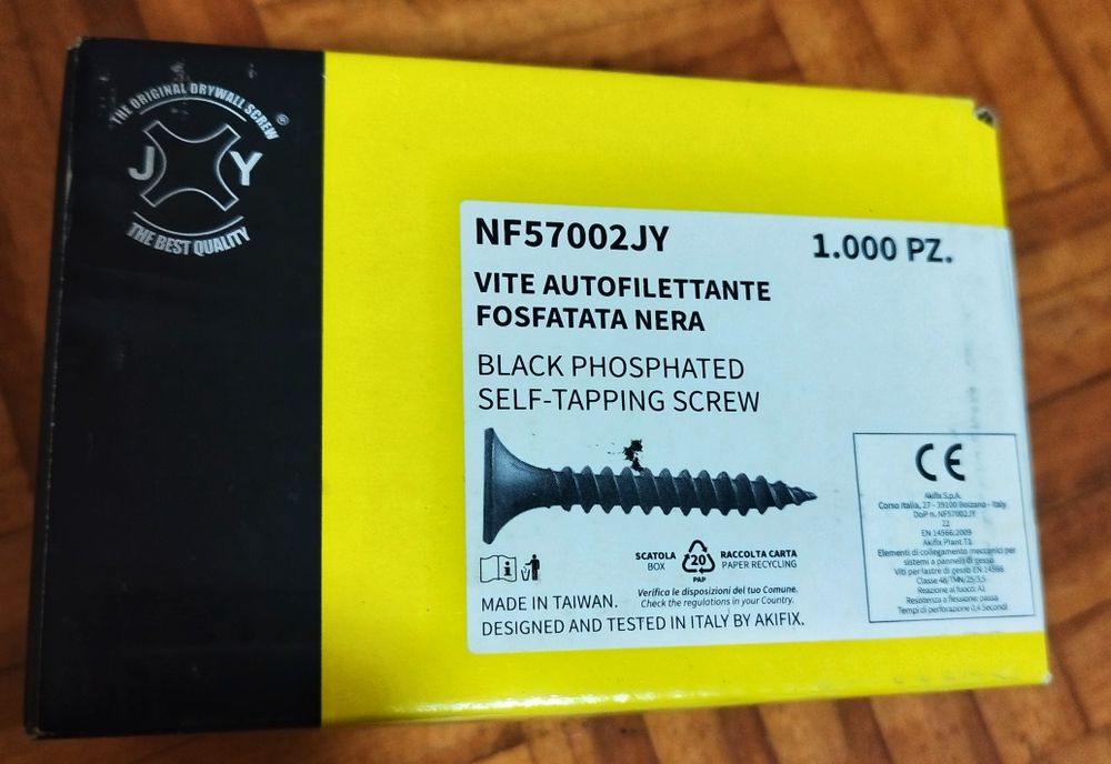 Parafusos de fosfato para gesso PH 3,5x25 1000 unidades