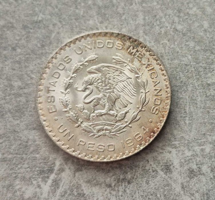 449) MEKSYK srebro - 1 Peso - 1964 r.