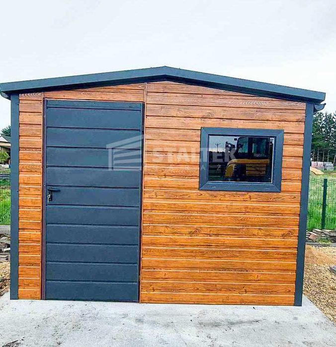 Domek ogrodowy 3x4m drzwi okno blachodachówka rynny dwuspadowy ST145