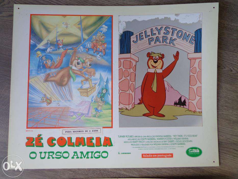 Cartaz antigo de cinema Zé Colmeia - O Urso amigo