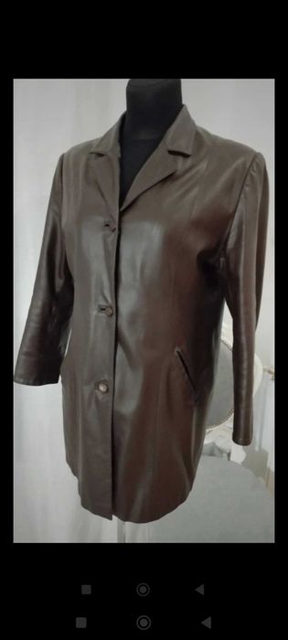 Płaszcz skórzany z podpinką 44
