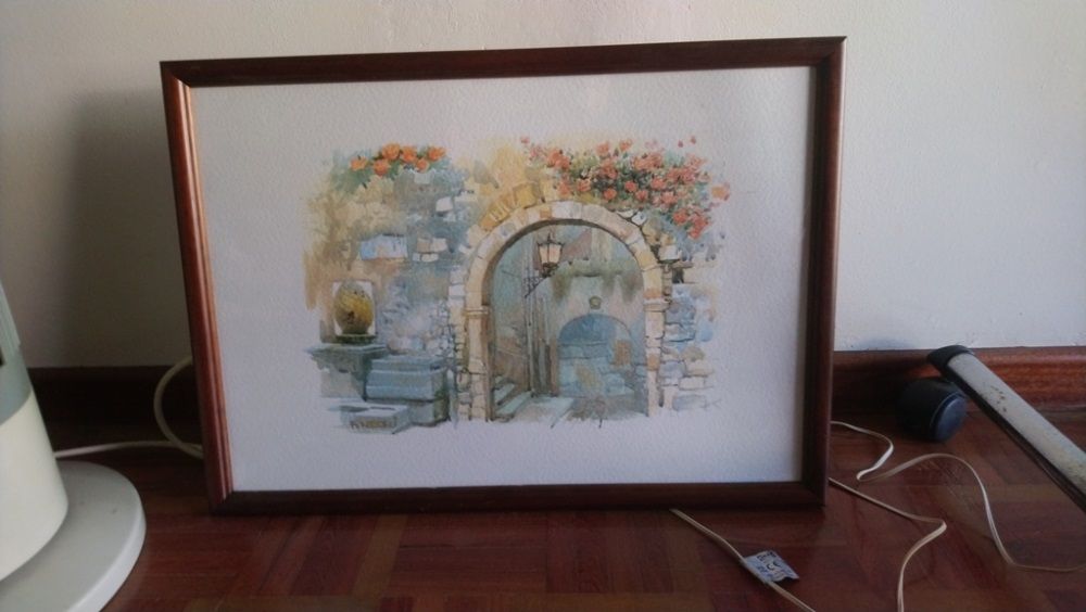Quadro decorativo – Aguarela de paisagem rústica