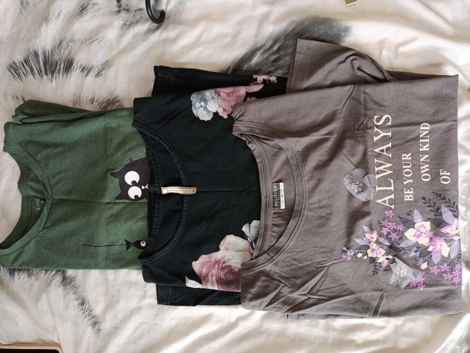 Zestaw koszulek, t-shirt, damskie r. S 36 3szt