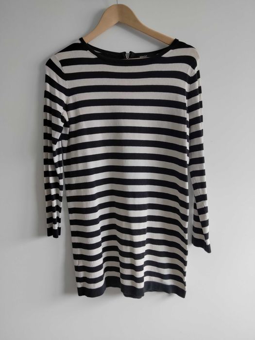 Vestido às riscas Mango