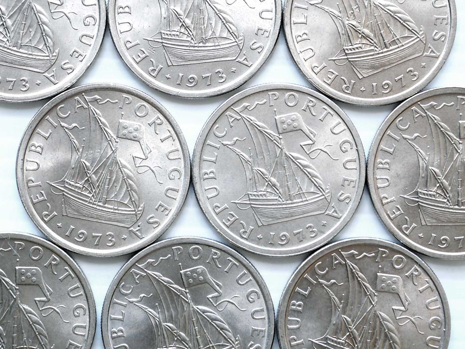 Lote de 9 Moedas 5 Escudos 1973