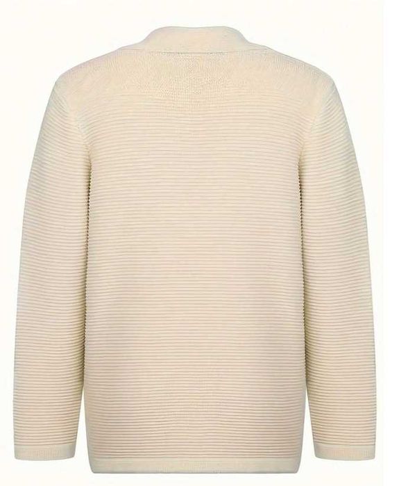 Żakiet z dzianiny beżowy plus size