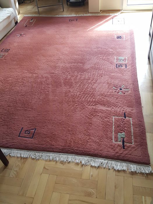 Dywan wełniany, gruby z frędzlami