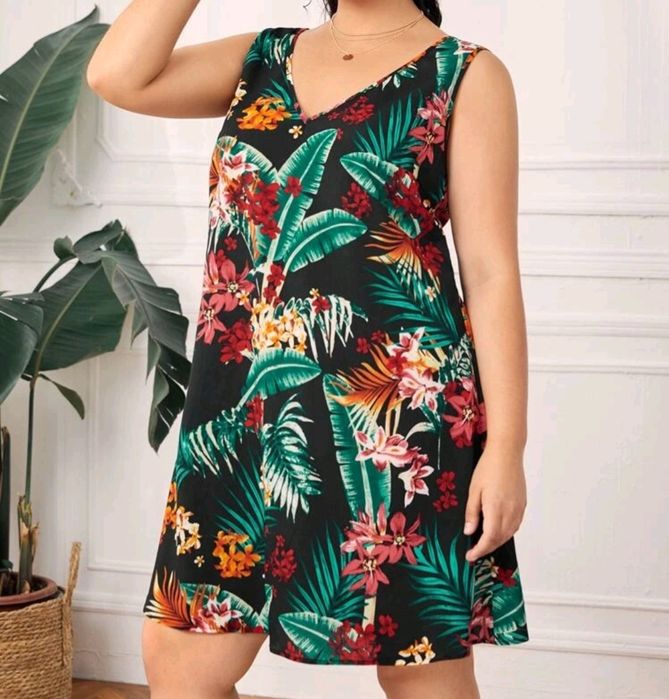 Nowa Sukienka Boho Kwiaty 2XL