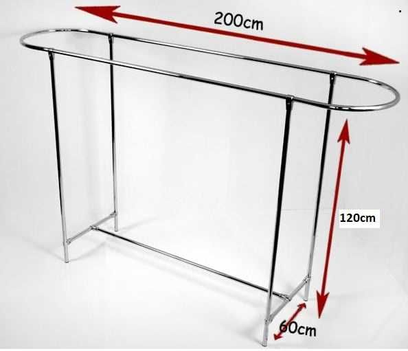 Wieszaki 2sztuki gondola stojak 200x60x120cm na odzież system rurowy