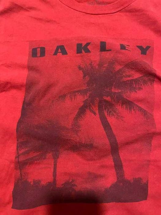 Koszulka męska z grafiką Oakley y2k print czerwony M L Red