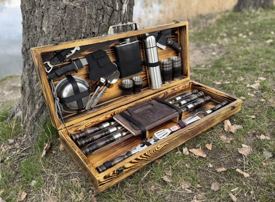 Ідеальний на подарунок набір шампурів в кейсі!+можливість гравіювання!