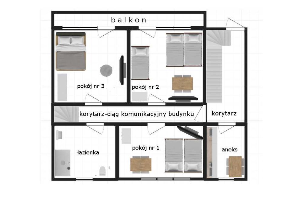Całe piętro: 3pokoje, aneks, łaz. - Zakopane, blisko centrum i dworzec