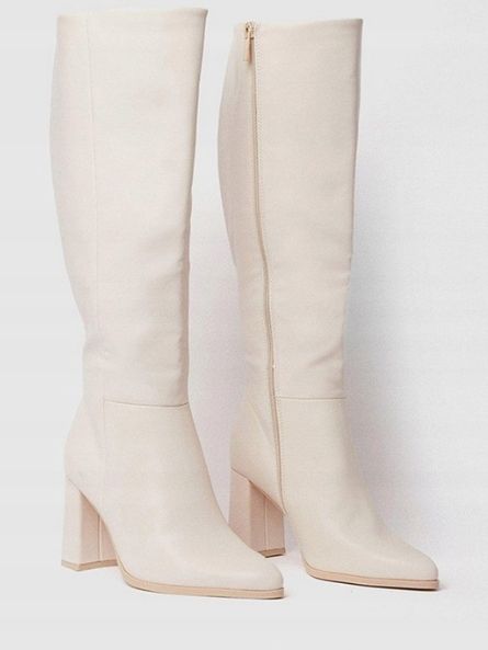 Dorothy perkins kozaki damskie kremowe na zamek 40 1fpd