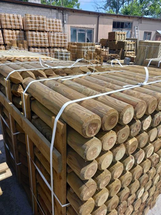 Palisada drewniana wałki paliki do rabatek sosnowe 10x50cm wysyłka!