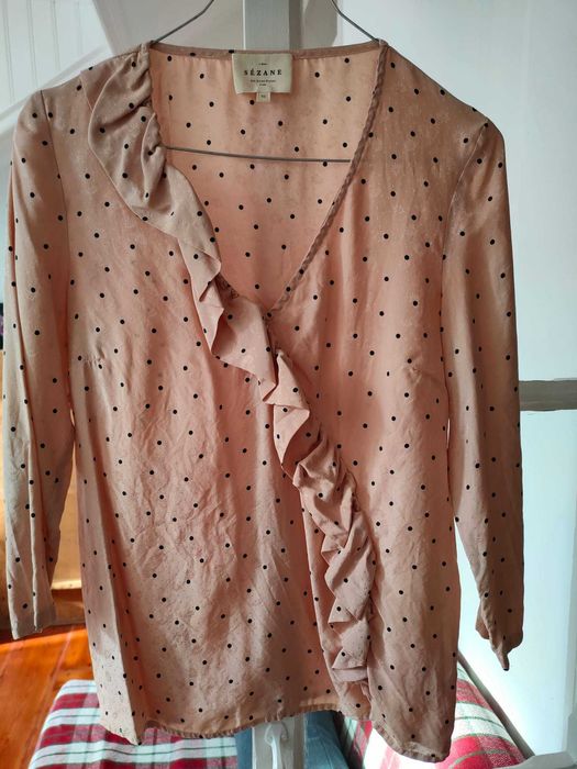 Blusa Sézane, 100% de Seda. Tamanho 36.