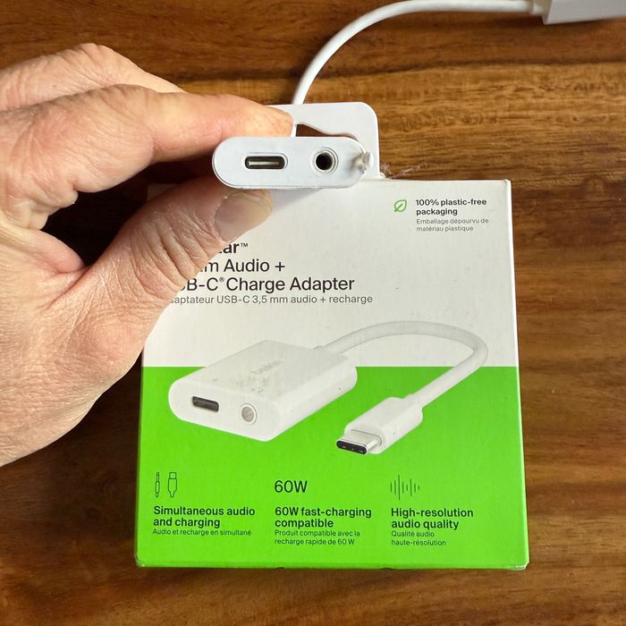 Adapter Belkin RockStar USB-C - 3.5mm Audio AUX + USB-C do ładowania