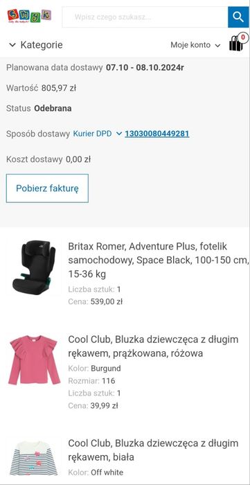 Fotelik nowy nieużywany, britax Römer 18-36kg.