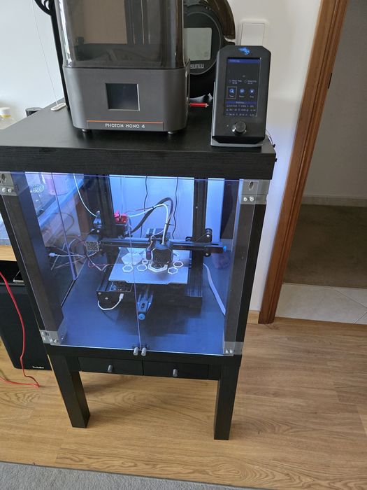 Ender 3 V2 3D Printer + Cabinet + CRTouch + Dual Z + RGB + Dual Gear Extruder + Capricorn PFTE  and others