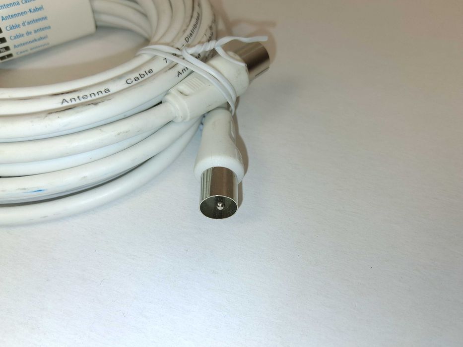 N065 Kabel Antenowy Hama Coax Plug - Coax Socket 5m 75dB Biały SAT