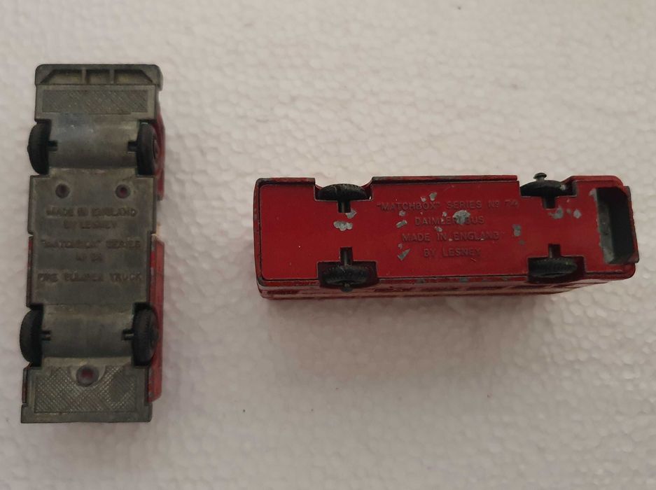 Carrinhos Matchbox by Lesney: Daimler Bus, GMC, Fire Pumper - Anos 60