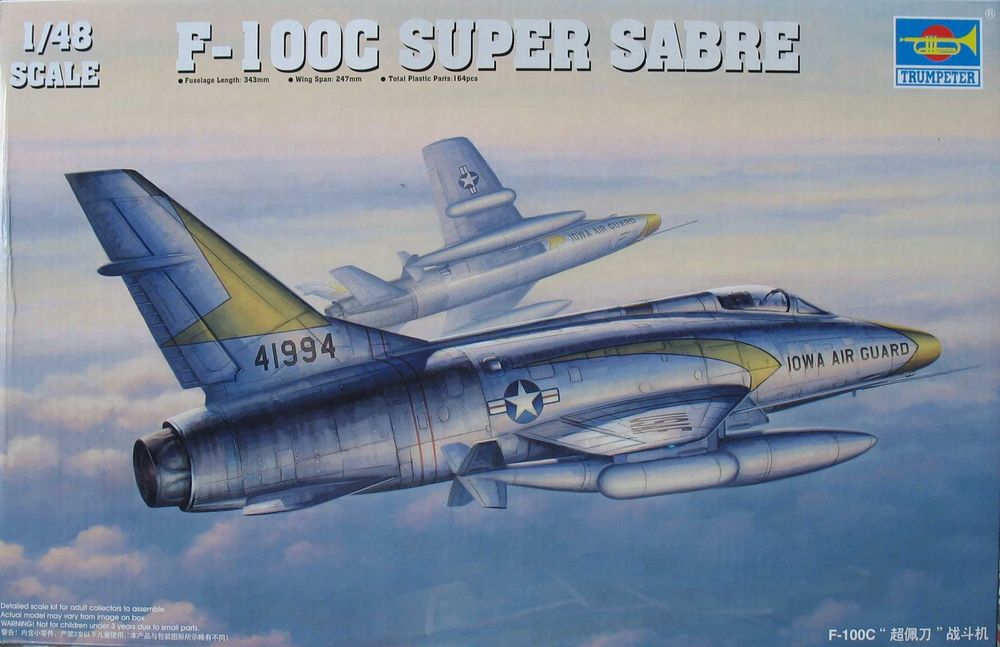 Сборная модель самолета F-100C Super Sabre + смола Aires 1:48