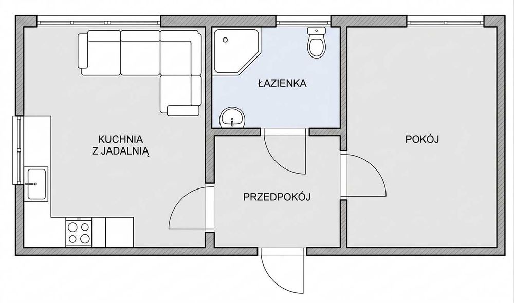Jasne 42 m², 1. piętro – Jelenia Góra, Osiedle Robotnicze