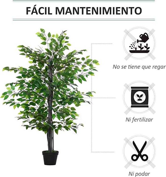 Árvore de Ficus artificial de 145 cm de altura 756 folhas - nova