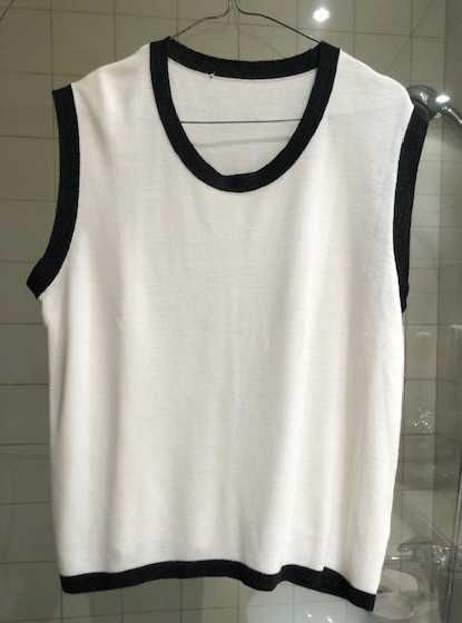 Conjunto malha fina de casaco e blusa