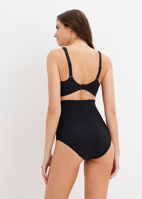 B.P.C. majtki modelujące wysoki stan czarne ze srebrnym połyskiem ^38