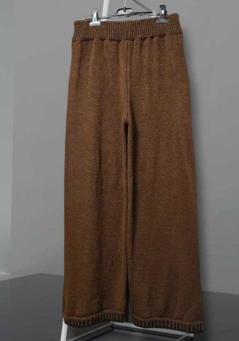 Широкие вязаные брюки зимние брюки трубы, р. L/XL