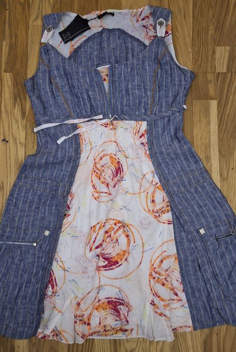 Lniana niezwykle oryginalna sukienka