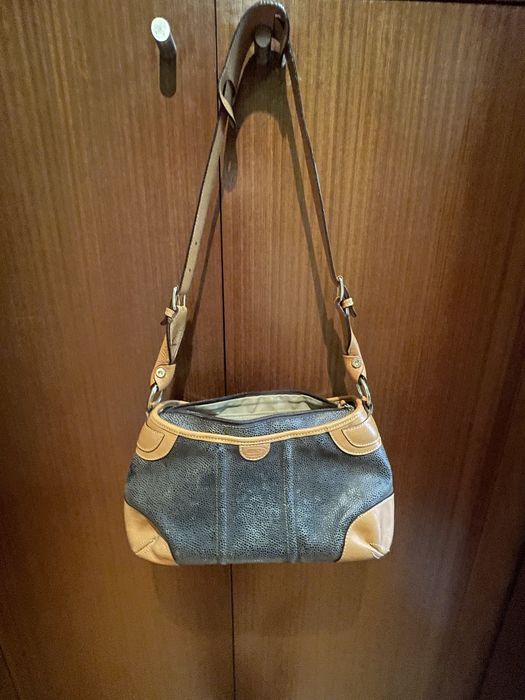 Mala senhora “Bric’s” couro cinza e camel