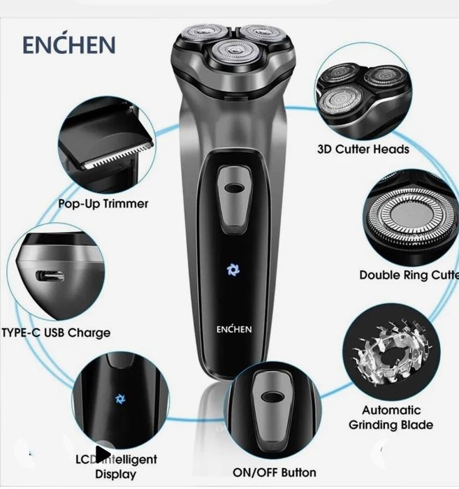 Nowa nieotwierana  bezprzewodowa golarka firmy  ENCHEN Blackstone.