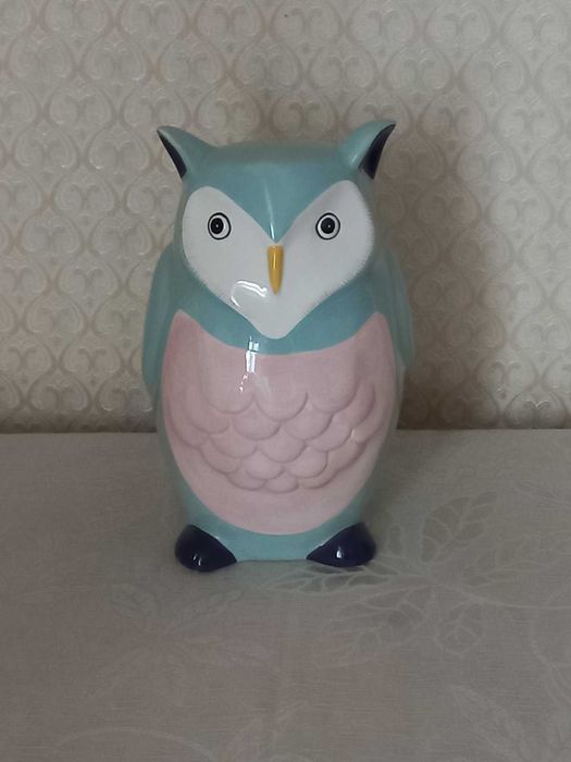 Винтаж.Фарфоровая большая статуэтка копилка Сова.Клеймо.