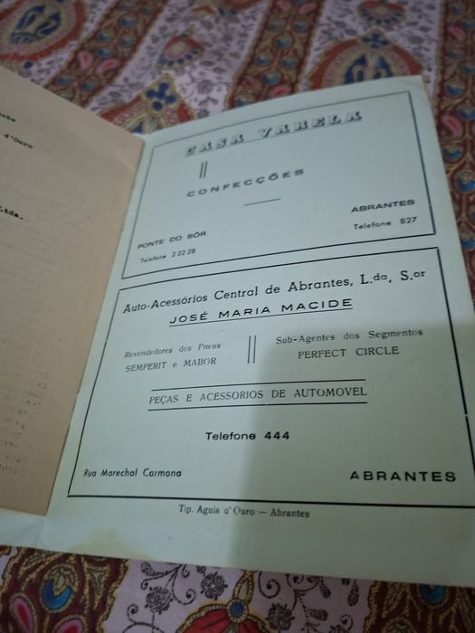 Abrantes folheto de evento automóvel em  1973