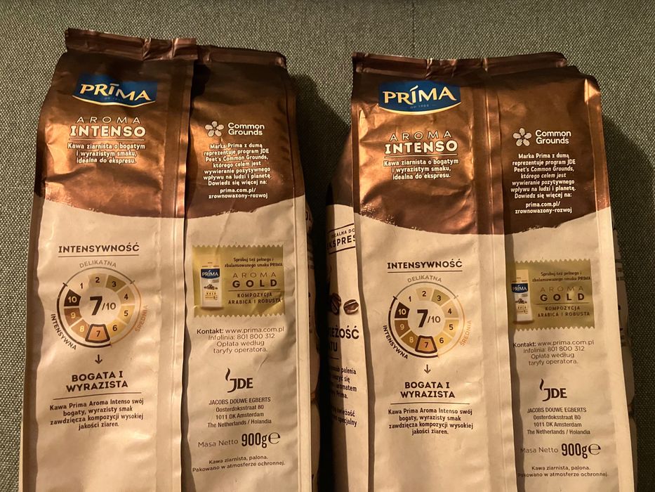 Kawa ziarnista Prima Aroma Intenso 2x 900g czyli 1,8 kg Arabika Robusta!