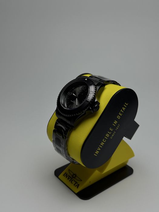 Invicta 69727, чоловічий чорний годинник, годинник зі сталевим ремінцем, інвікта