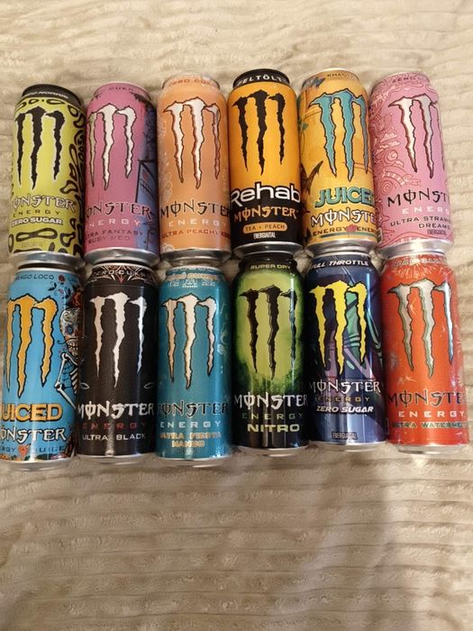 Напої та енергетики Monster Energy, Fanta, Coca-Cola, Pringles