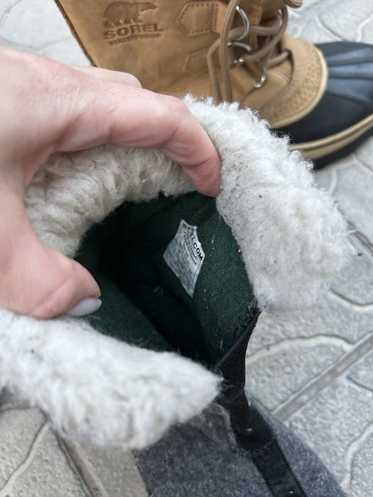 кожаные зимние непромокаемые сапоги чоботи снегоходы sorel 36-36,5p