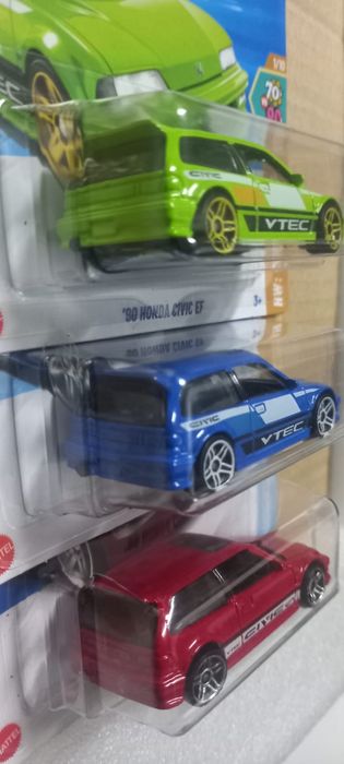 Conjunto 3, 90 Honda Civic EF Hot Wheels
