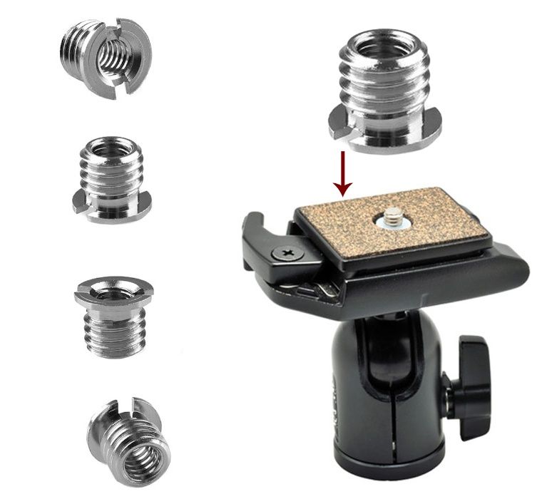 Резьбовой адаптер 1/4" на 3/8", переходник для фото и видео штатива