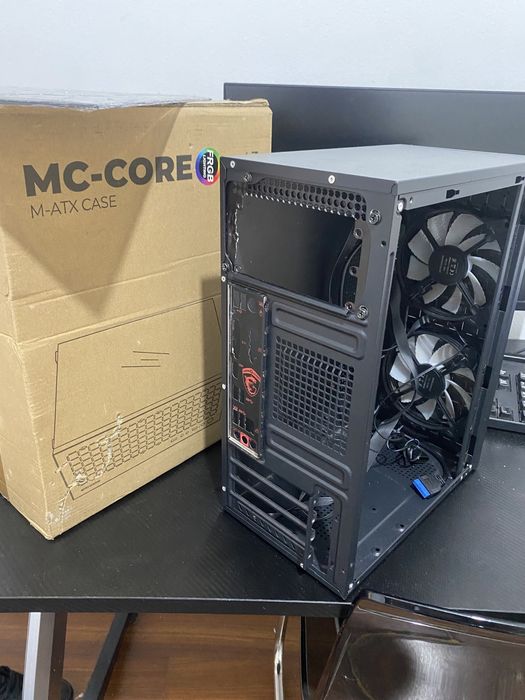 mc-core caixa gaming ultra compacta + 2 ventoinhas rbg!!