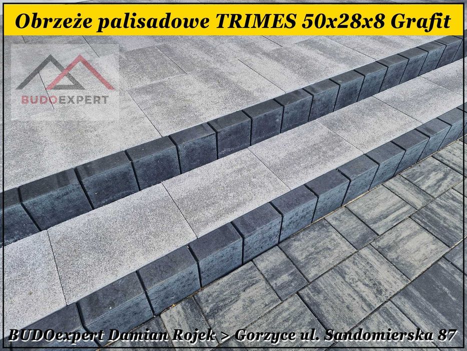 Obrzeże betonowe 6x20x100 GRAFIT chodnikowe trawnikowe krawężnik PROMO