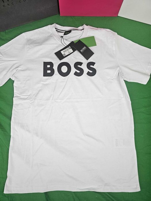 Koszulki shirt biała męskie koszulka hugo boss męska duży napis Rozne OUTLET